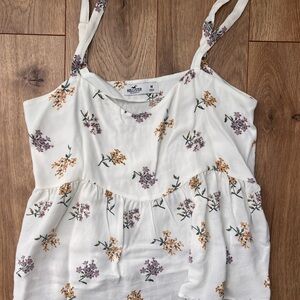 Hollister Women's White Floral Camisole